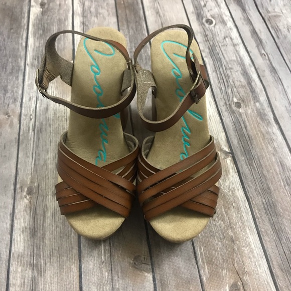 Coolway Platform Boho Brown Chunky Heels - Picture 3 of 6